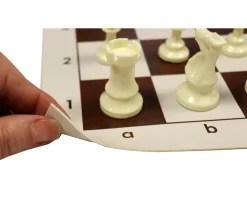 Tout Pour le Jeu Echiquier tapis de jeu roulable 43x43 cm échec marron/blanc