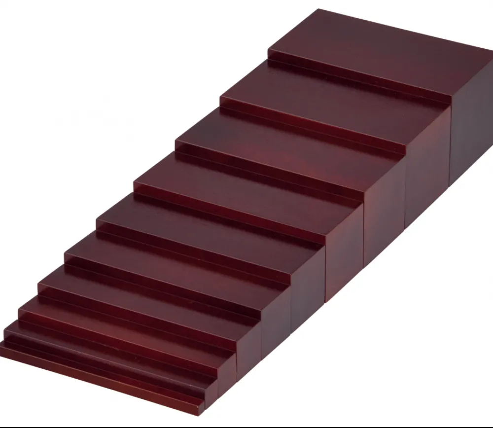 Tout Pour le Jeu Escalier Marron Montessori - 10 briques en bois