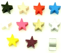 Tout Pour le Jeu Etoile 15x15x8 mm jetons pions en bois 5 pointes