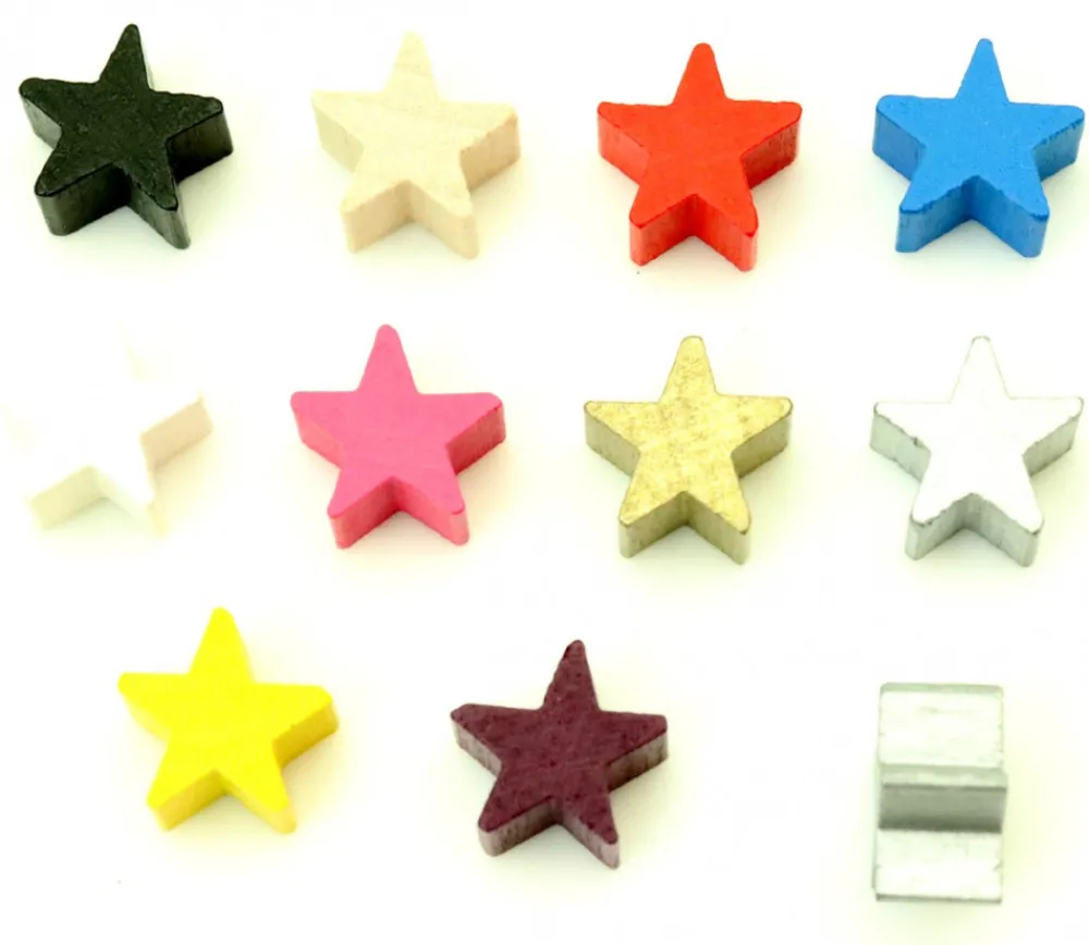 Tout Pour le Jeu Etoile 15x15x8 mm jetons pions en bois 5 pointes