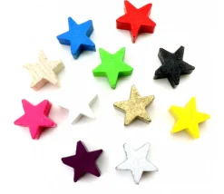 Tout Pour le Jeu Etoile 15x15x8 mm jetons pions en bois 5 pointes