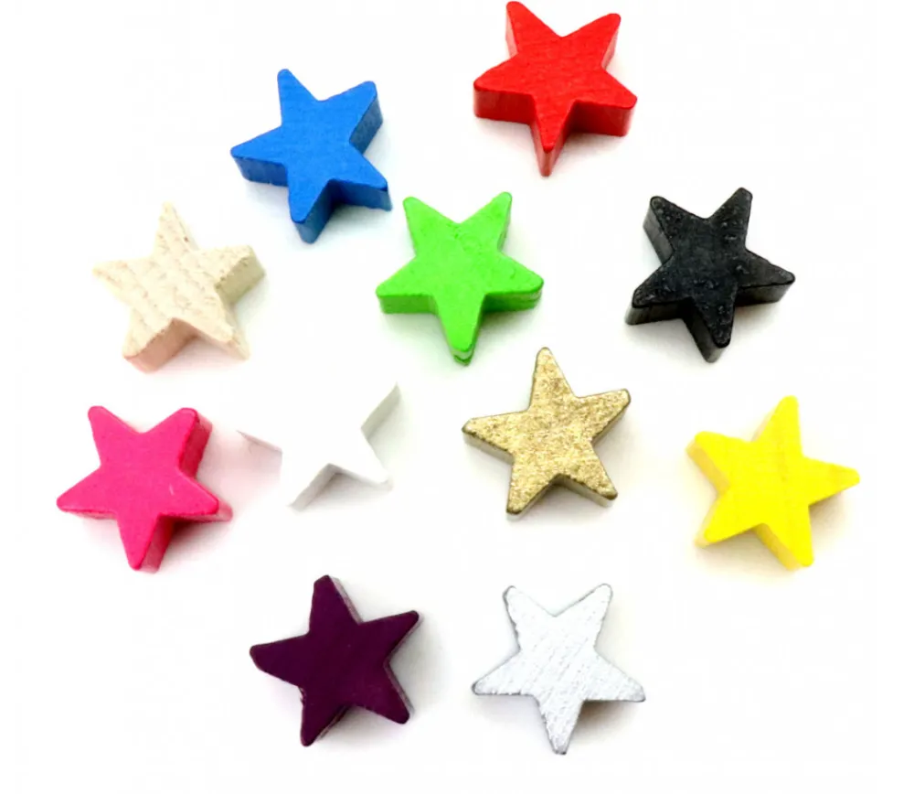 Tout Pour le Jeu Etoile 15x15x8 mm jetons pions en bois 5 pointes