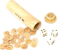 Tout Pour le Jeu Etui 421 bois dés avec jetons