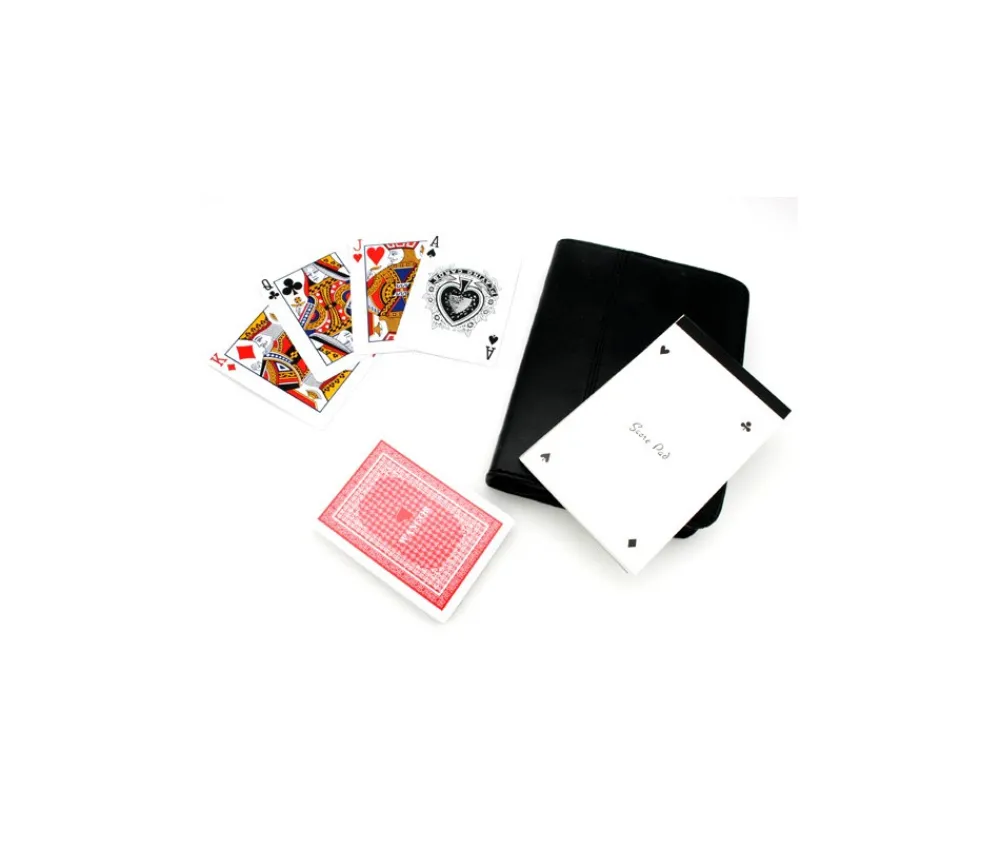 Tout Pour le Jeu Etui pour cartes à jouer avec cartes, bloc note et crayon