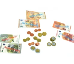 Tout Pour le Jeu Euros factices 44 pièces et billets (22 pièces Re-plastique et 22 billets papier) pour jeux