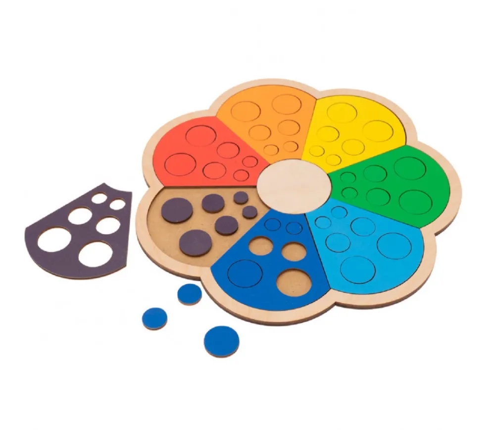 Tout Pour le Jeu Fleur des ronds et couleurs - Jeu trieur en bois Montessori