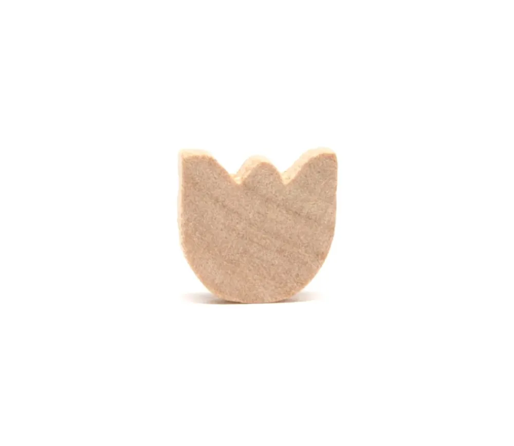 Tout Pour le Jeu Fleur Pièce en bois naturel 14x17x3 mm forme tulipe pour jeu