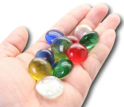 Tout Pour le Jeu Galet coloré translucide 2 cm - bille plate pour jeu à l'unité