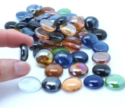 Tout Pour le Jeu Galets multicolores lot de 50 à 55 billes plates pour jeu environ 20 mm