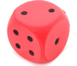 Tout Pour le Jeu Grand dé 4 cm mousse compacte pour jeu (couleur au hasard)