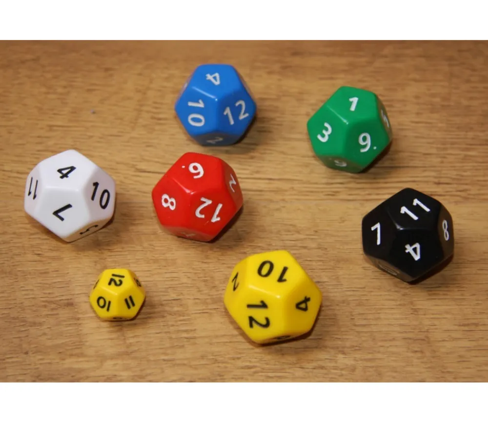Tout Pour le Jeu Grand dé à jouer 12 faces dodécaèdre jumbo à l'unité (couleur mise au hasard)