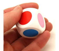 Tout Pour le Jeu Grand Dé 30 mm 6 points couleurs brun rouge jaune bleu rose et violet