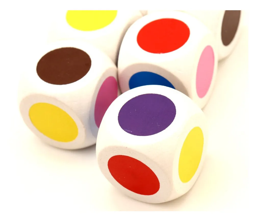 Tout Pour le Jeu Grand Dé 30 mm 6 points couleurs brun rouge jaune bleu rose et violet