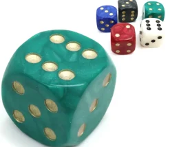 Tout Pour le Jeu Grand Dé 36 mm nacré très lisible pour jeux à l'unité (couleur au hasard)