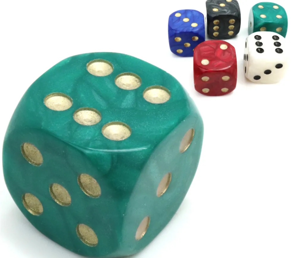 Tout Pour le Jeu Grand Dé 36 mm nacré très lisible pour jeux à l'unité (couleur au hasard)
