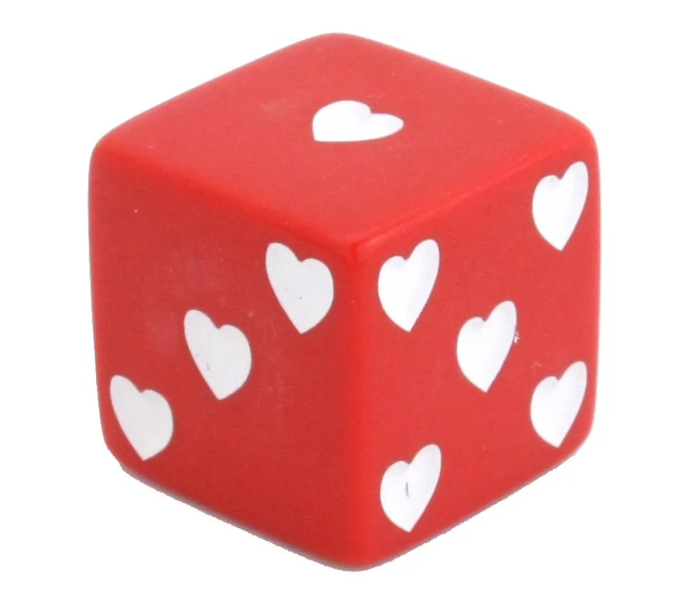 Tout Pour le Jeu Grand Dé coeur rouge 25 mm