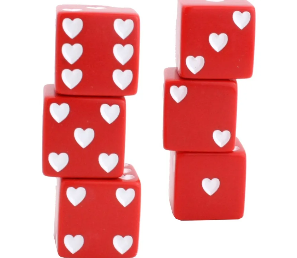 Tout Pour le Jeu Grand Dé coeur rouge 25 mm