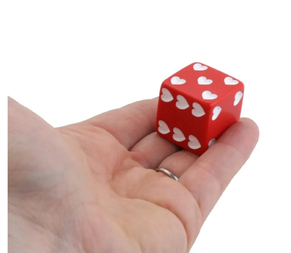 Tout Pour le Jeu Grand Dé coeur rouge 25 mm