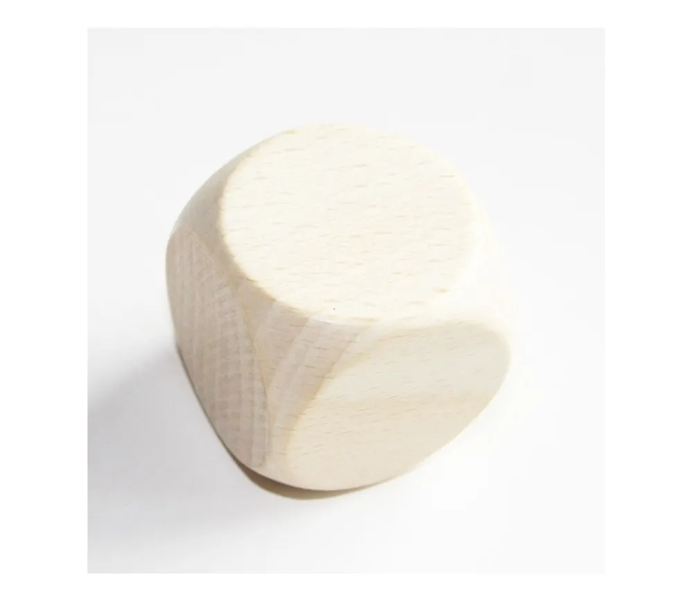 Tout Pour le Jeu Grand dé vierge 40 mm en bois naturel neutre 4 cm