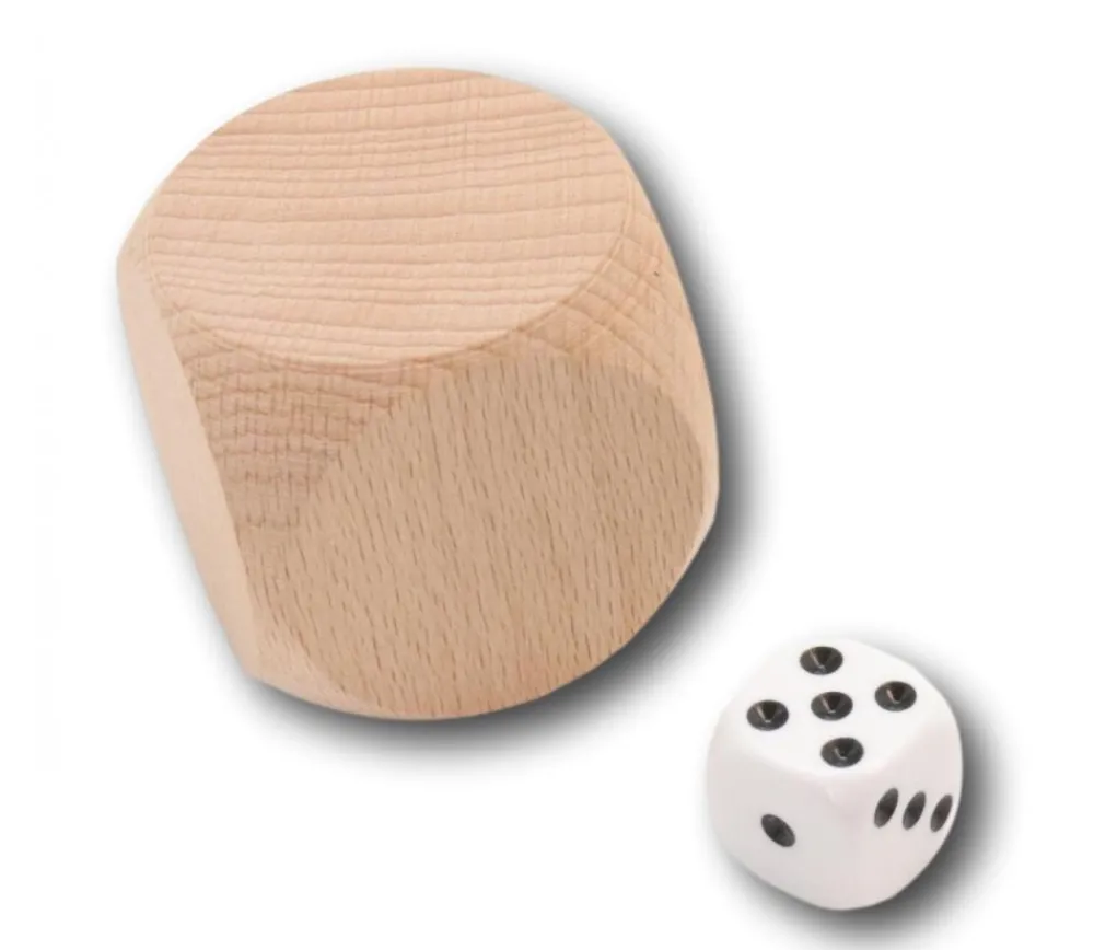 Tout Pour le Jeu Grand dé vierge 42 mm en bois naturel neutre 4.2 cm