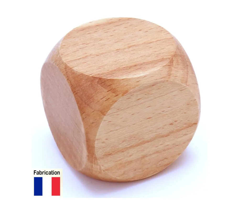 Tout Pour le Jeu Grand dé vierge 42 mm en bois naturel neutre 4.2 cm