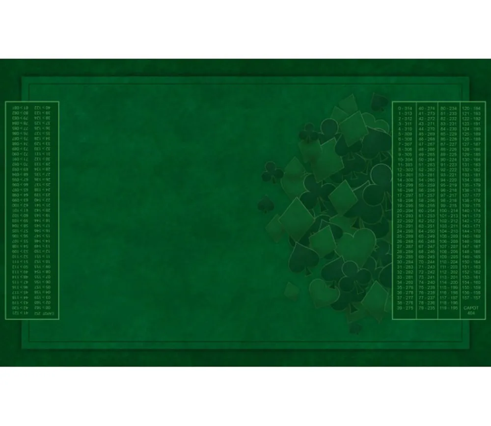 Tout Pour le Jeu Grand tapis Belote 100 x 60 cm pour jeu Vert Classique + grille points