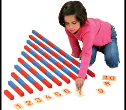 Tout Pour le Jeu Grandes barres numériques Montessori bois rouge et bleu (1 mètre)
