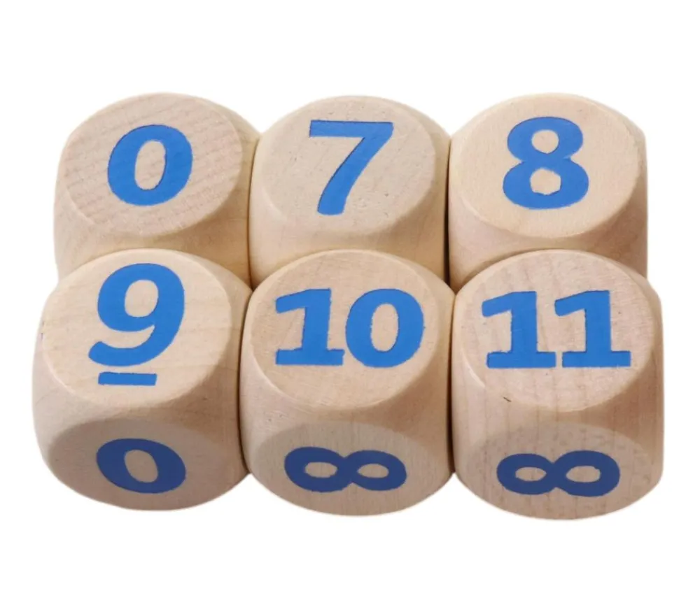 Tout Pour le Jeu Gros dé chiffres 0 7 8 9 10 11 en bois 2 cm