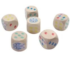 Tout Pour le Jeu Gros dé en bois Pâques lapin et oeufs 2.5 cm