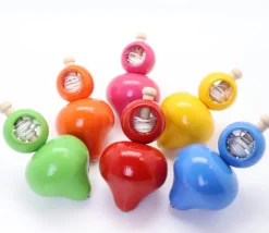 Tout Pour le Jeu Grosse toupie bois 10 cm avec lanceur ficelle