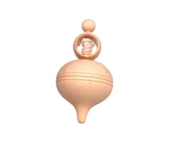 Tout Pour le Jeu Grosse toupie bois brut avec lanceur ficelle 10.7 cm