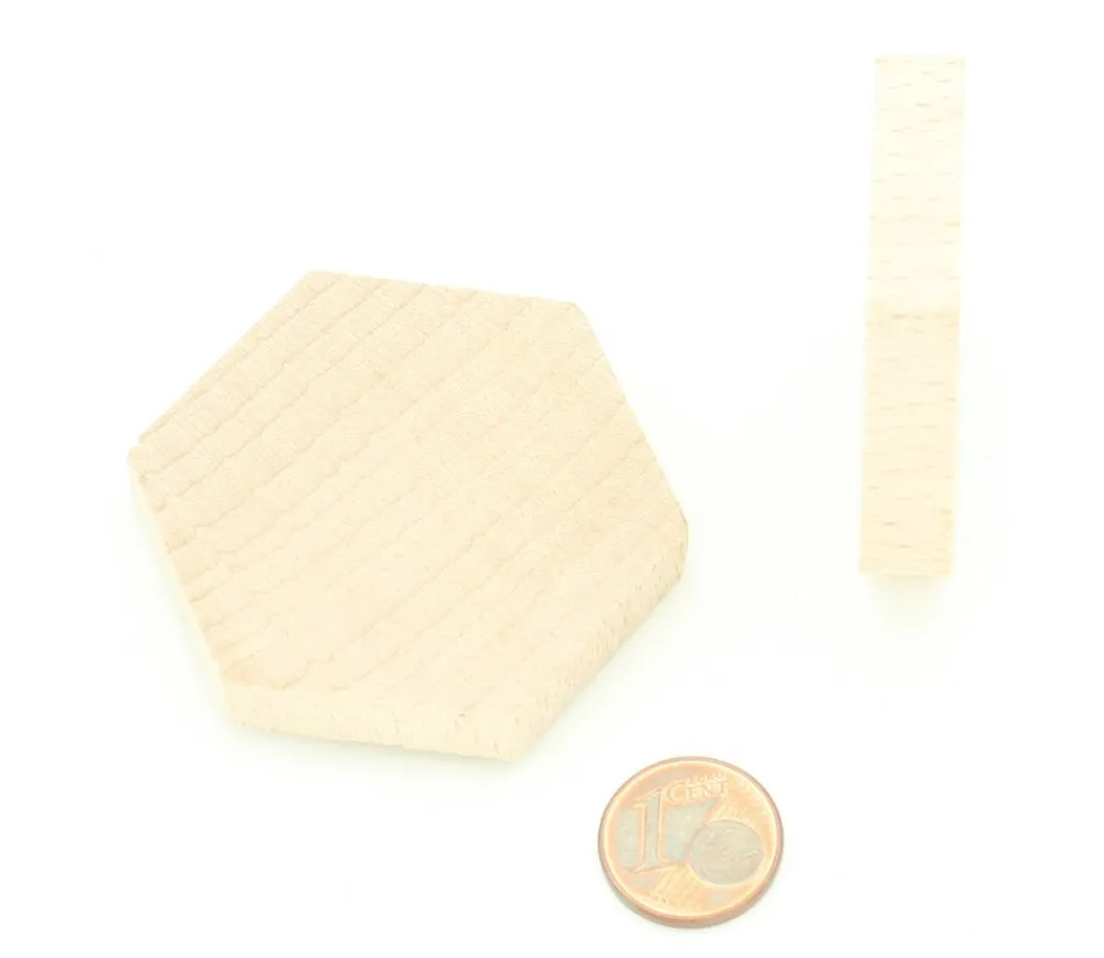 Tout Pour le Jeu Hexagone plat en bois de 4.5 cm - 45 x 45 x 8 mm
