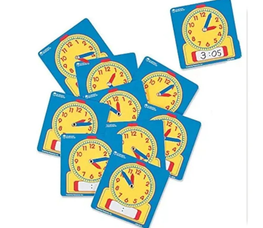 Tout Pour le Jeu Horloge effaçable apprentissage heure affichage cadran et digital