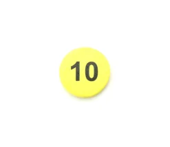 Tout Pour le Jeu Jeton bois numéro 10 rond plat de 21 x 4 mm jaune