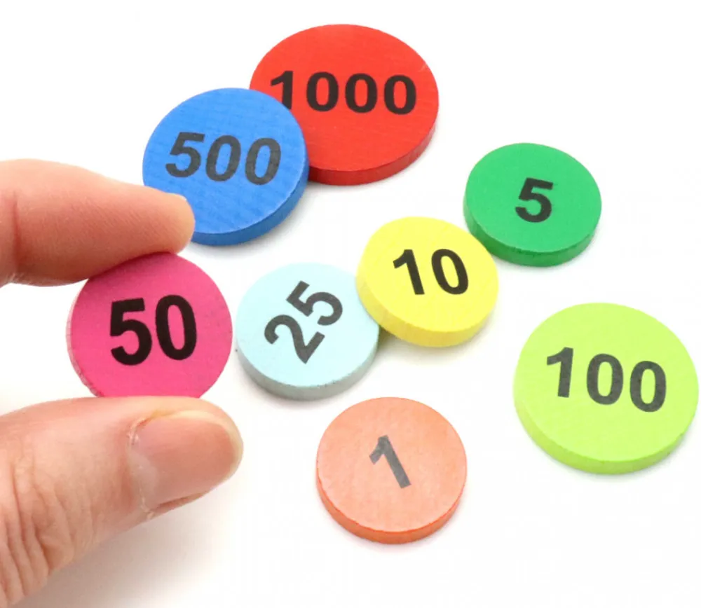 Tout Pour le Jeu Jeton bois numéro 10 rond plat de 21 x 4 mm jaune