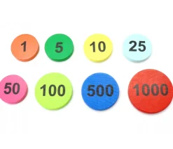 Tout Pour le Jeu Jeton bois numéro 5 rond plat de 21 x 4 mm vert