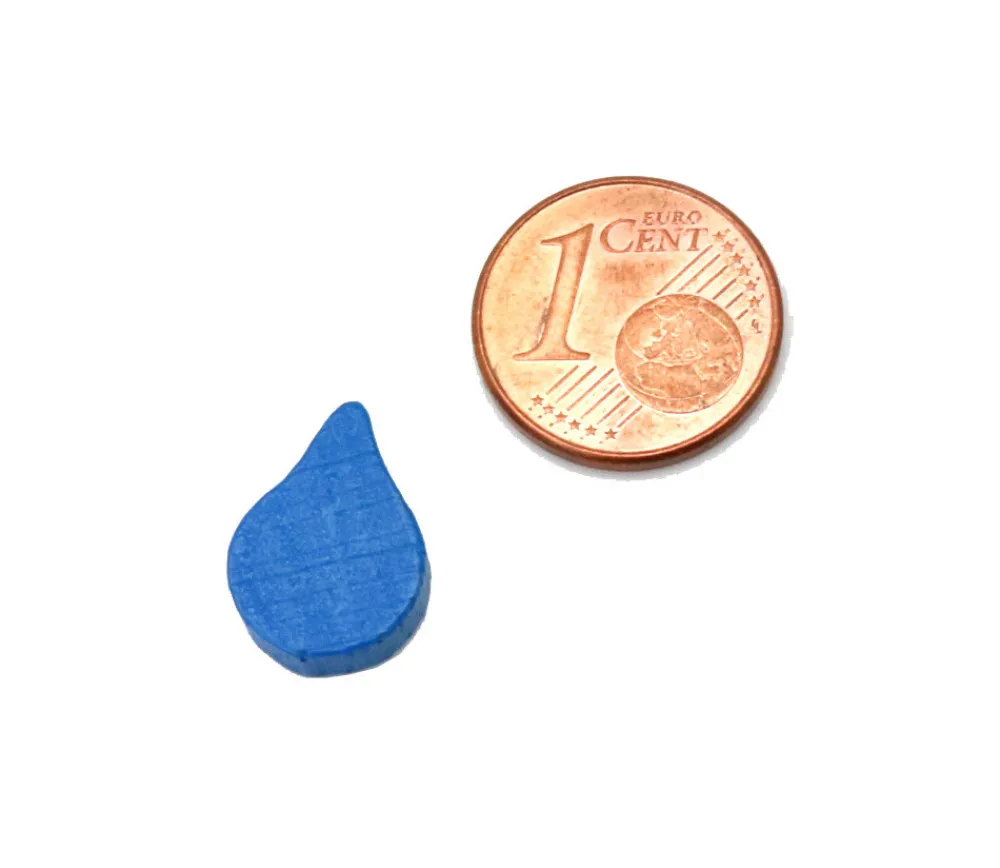 Tout Pour le Jeu Jeton goutte d'eau bleue 17 x 11 x 8 mm