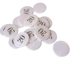 Tout Pour le Jeu Jeton numéroté blanc nacré 32 mm numéro 20