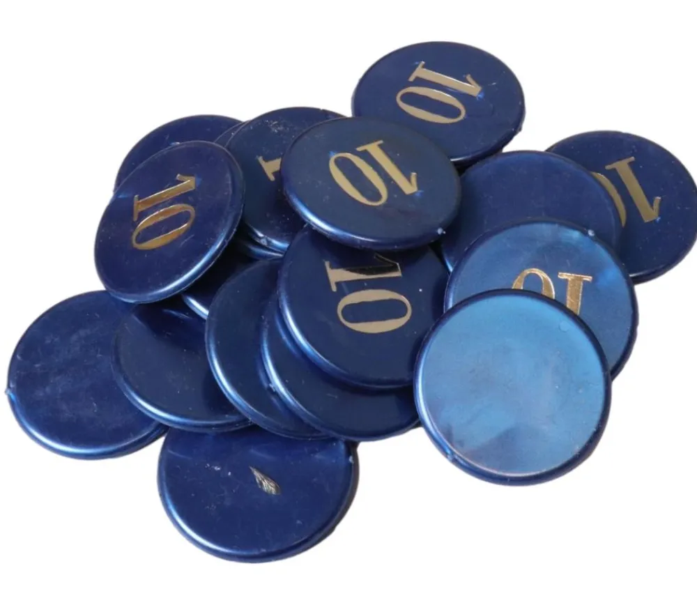 Tout Pour le Jeu Jeton numéroté bleu nacré 32 mm numéro 10