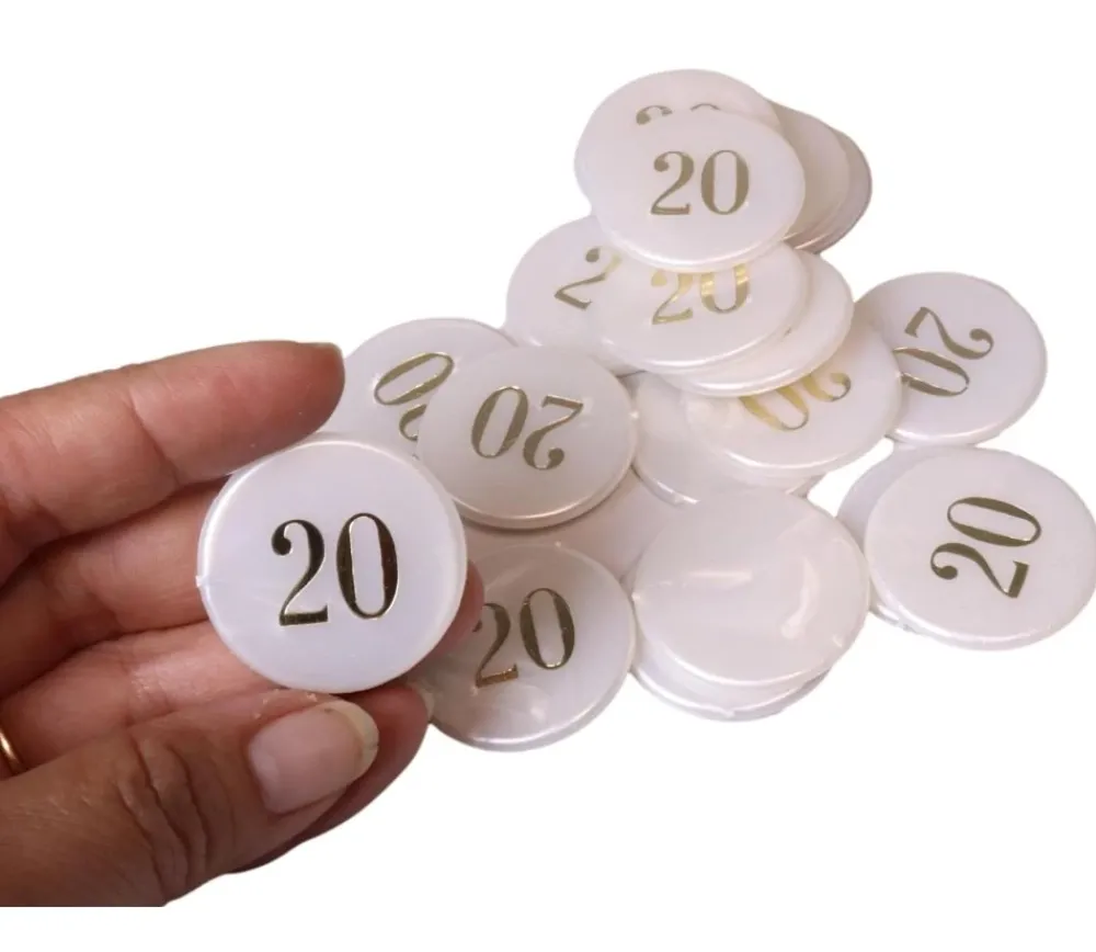 Tout Pour le Jeu Jeton numéroté nacré 32 mm numéro 20