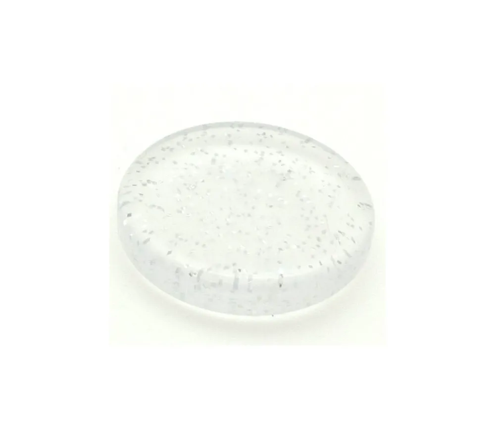 Tout Pour le Jeu Jeton pailleté épais 25 x 5 mm galet blanc transparent