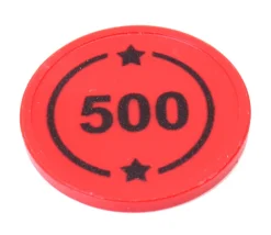 Tout Pour le Jeu Jeton rond rouge 500 points de 2.9 cm