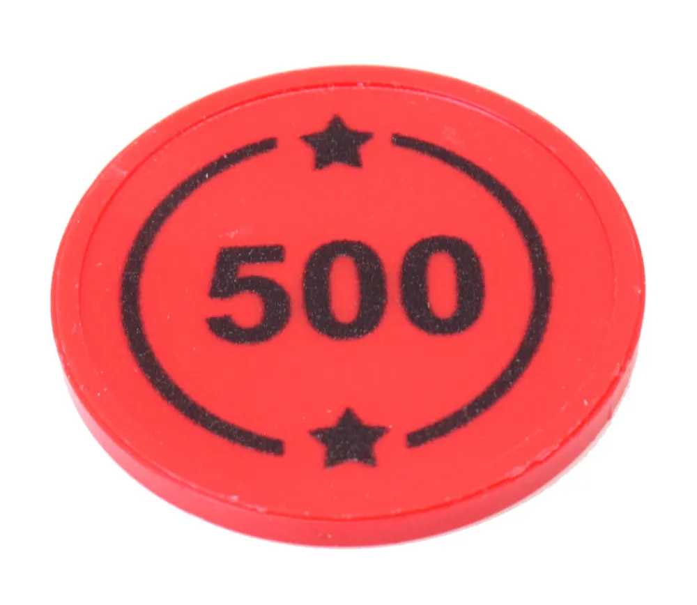 Tout Pour le Jeu Jeton rond rouge 500 points de 2.9 cm