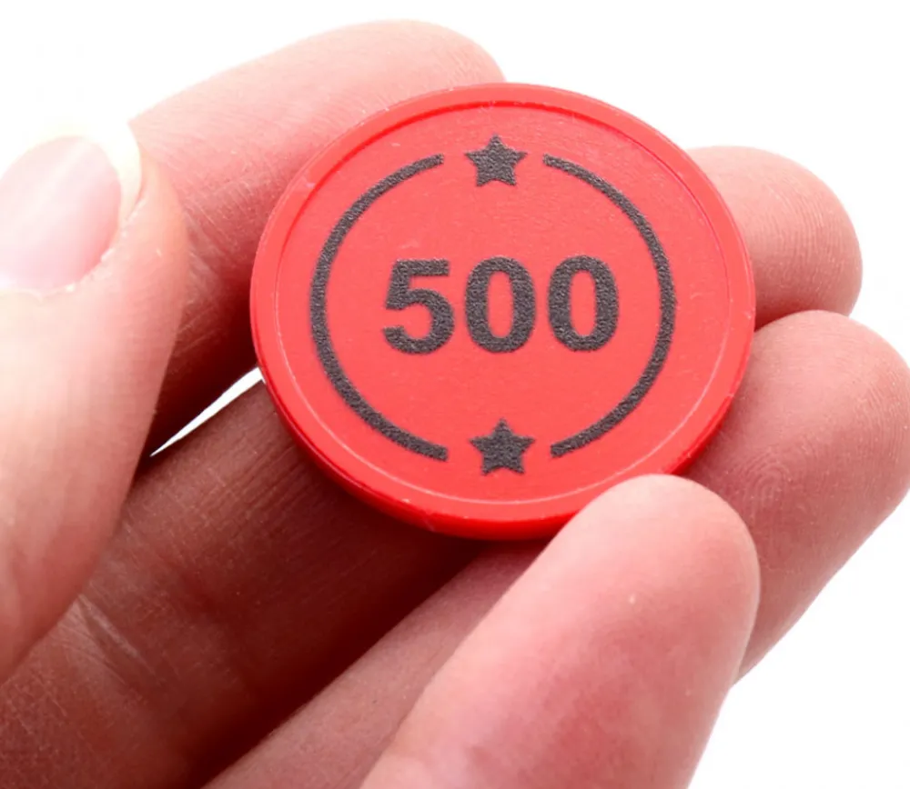 Tout Pour le Jeu Jeton rond rouge 500 points de 2.9 cm