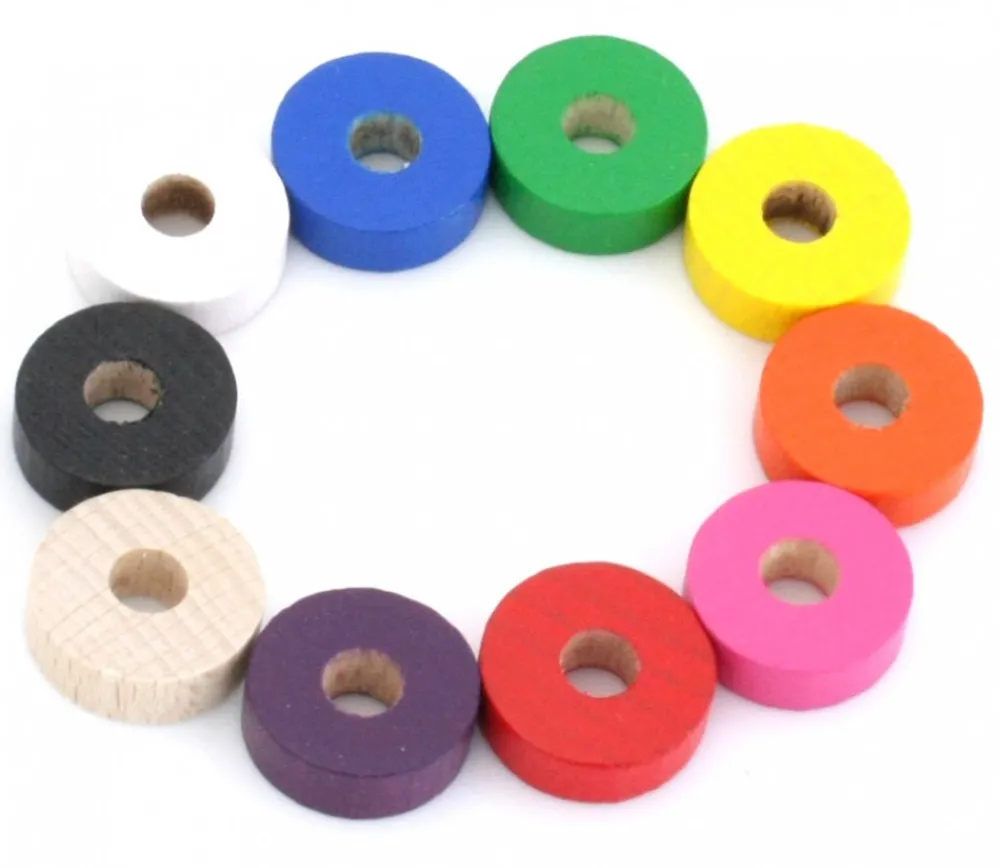 Tout Pour le Jeu Jeton troué bois 21 x 7 mm pour abaque et jeux pion à l'unité - trou 7 mm