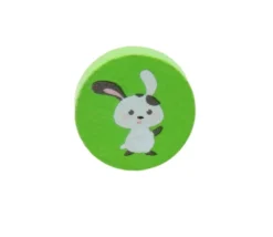 Tout Pour le Jeu Jeton vert lapin blanc en bois 2.5 cm