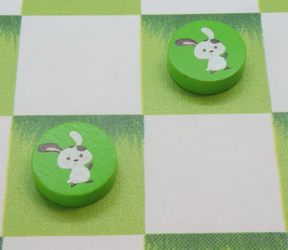 Tout Pour le Jeu Jeton vert lapin blanc en bois 2.5 cm