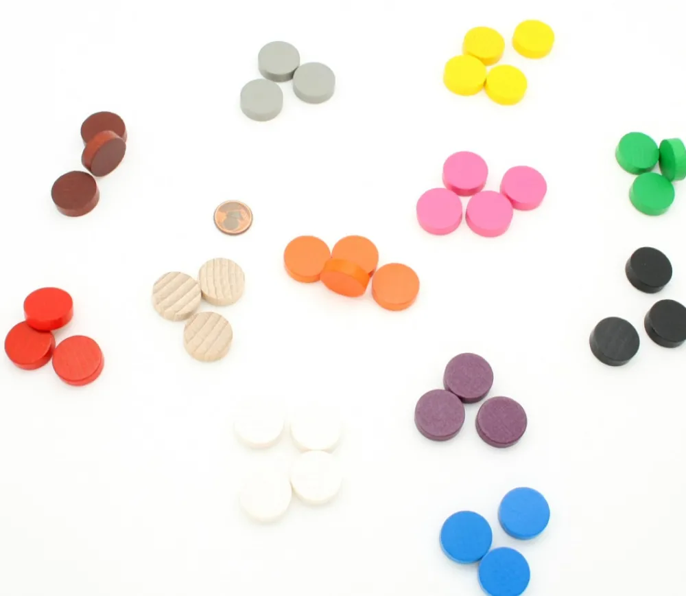 Tout Pour le Jeu Jetons 19 x 6 mm bois mini disque à l'unité