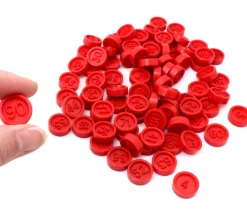 Tout Pour le Jeu Jetons loto en plastique rouge numérotés de 1 à 90