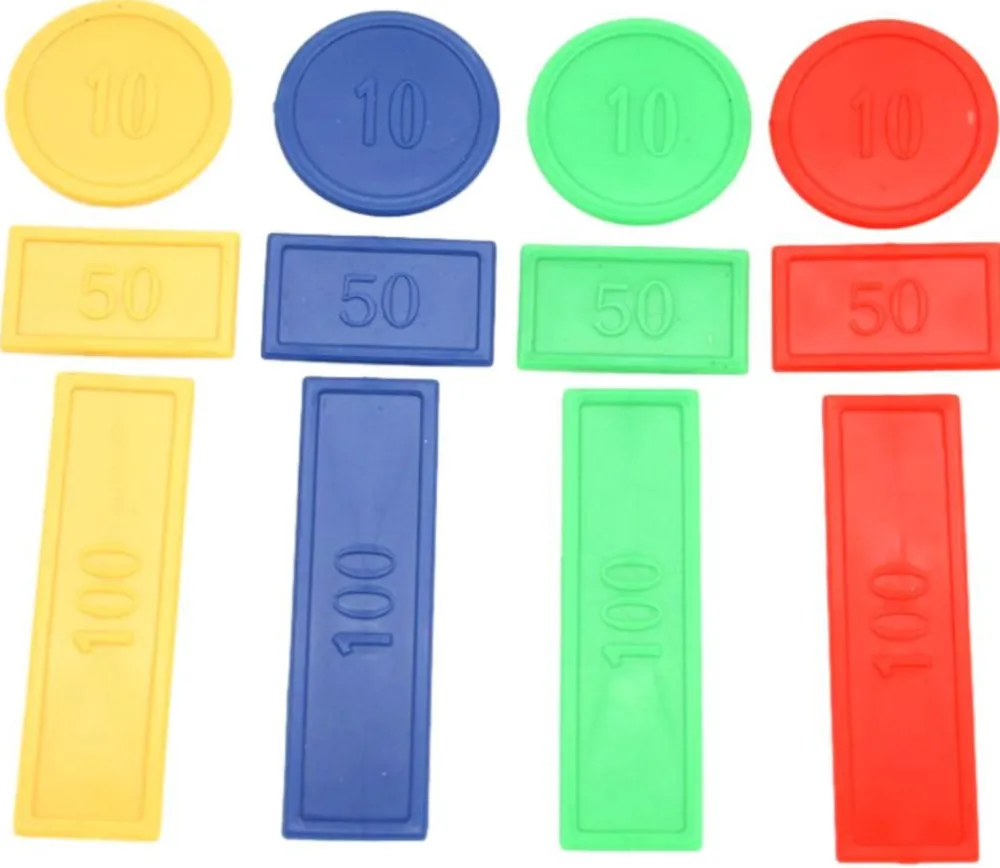 Tout Pour le Jeu Jetons plastiques boite de 100 pour jeux tarot, nain jaune